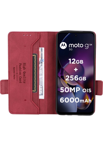 Motorola Moto G54 5g Kılıf Pu Deri Cüzdan Donanım Dekor Kapak-Gül (Yurt Dışından) fiyatları
