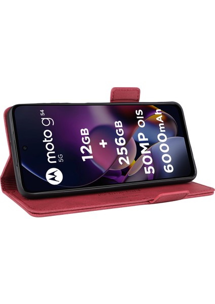 Motorola Moto G54 5g Kılıf Pu Deri Cüzdan Donanım Dekor Kapak-Gül (Yurt Dışından) modelleri