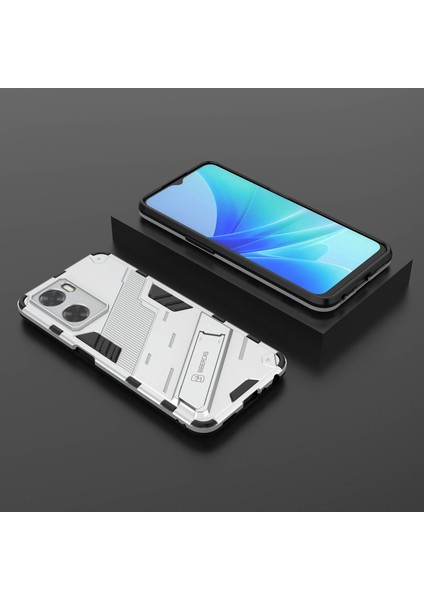 Oppo A57 4G/A57S 4g Combo Pc+Tpu Arka Kılıf Eller Serbest Destekli Şok Emici Kılıf-Beyaz (Yurt Dışından) indirimleri