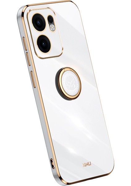Xınlı Oppo RENO13 F 5g Kılıf Halka Kickstand Galvanik Tpu Telefon Kılıfı-Beyaz (Yurt Dışından)
