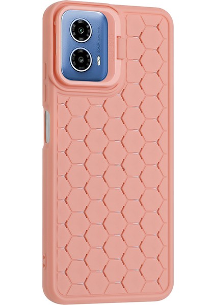 Motorola Moto G45 5G/G34 5g Kılıf Kickstand Tpu Telefon Kılıfı Petek Isı Dağılımı-Pembe (Yurt Dışından)