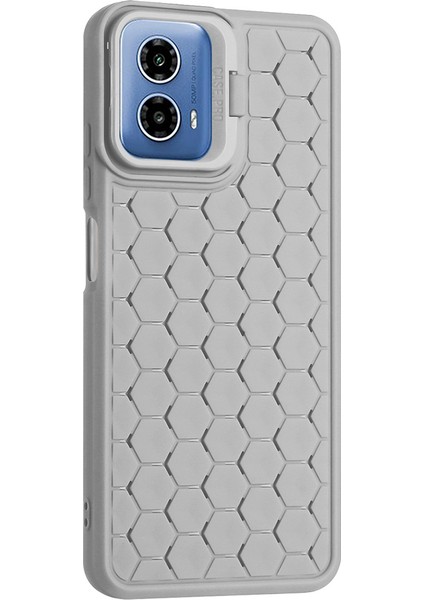 Motorola Moto G45 5G/G34 5g Kılıf Kickstand Tpu Telefon Kılıfı Petek Isı Dağılımı-Gri (Yurt Dışından)