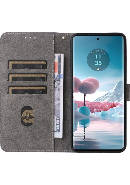 Motorola Edge 40 Neo 5g Kılıf Pu Deri Rfıd Engelleme Telefon Kılıfı Kayışlı-Kahverengi (Yurt Dışından) modelleri