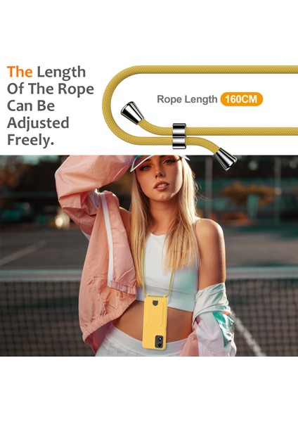 Motorola Moto G24 4G/G04S 4G/G04 4G/E14 4g Sıvı Silikon Kart Tutucu Arka Kapak ve Kordon-Sarı Telefon Kılıfı (Yurt Dışından) fiyatları