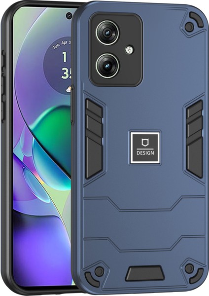 Motorola Moto G54 5g Telefon Kılıfı Çift Katmanlı Hibrit Tpu+Pc Arka Kapak-Lacivert (Yurt Dışından)