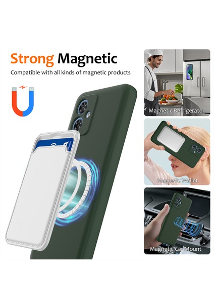 Motorola Moto G54 Power 5g/motorola Moto G64 5g/motorola Moto G54 5g Kılıf Magsafe Düşmeye Karşı Dayanıklı Sıvı Silikon Telefon Kılıfı ile Uyumlu-Koyu Yeşil (Yurt Dışından) modelleri
