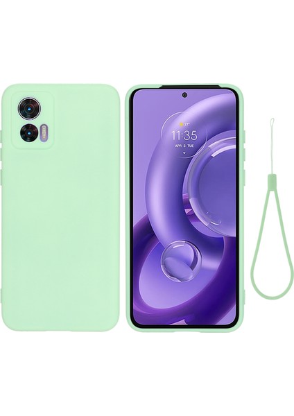 Motorola Edge 30 Neo 5g/edge 30 Lite Çizilmez Sıvı Silikon Cep Telefonu Kılıfı Darbeye Dayanıklı Koruyucu Kılıf Kayışlı-Yeşil (Yurt Dışından)