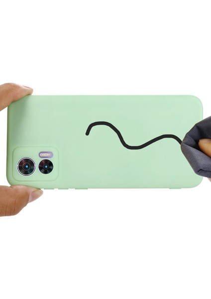 Motorola Edge 30 Neo 5g/edge 30 Lite Çizilmez Sıvı Silikon Cep Telefonu Kılıfı Darbeye Dayanıklı Koruyucu Kılıf Kayışlı-Yeşil (Yurt Dışından) modelleri