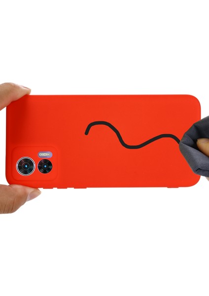 Motorola Edge 30 Neo 5g/edge 30 Lite Çizilmez Sıvı Silikon Cep Telefonu Kılıfı Darbeye Dayanıklı Koruyucu Kılıf Askılı-Kırmızı (Yurt Dışından) modelleri