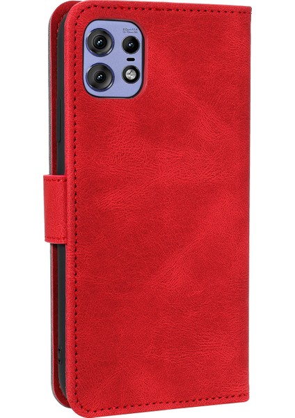 Motorola Edge 50 Pro 5g Kılıf Ekleme Dikişli Deri Kapak Koruyucu Kılıf-Kırmızı (Yurt Dışından) indirimleri