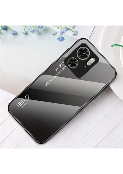 Motorola Edge 40 5g Temperli Cam Kılıf Pc+Tpu Degrade Telefon Kılıfı-Degrade Siyah Gri (Yurt Dışından) indirimleri