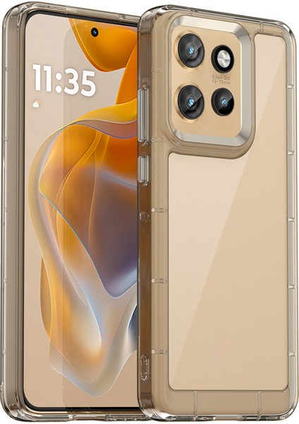 Motorola Edge 50 Neo 5g/moto S50 5g/thinkphone 25 5g Kılıf Tpu+Akrilik Koruyucu Şeffaf Telefon Kılıfı-Şeffaf Gri (Yurt Dışından)