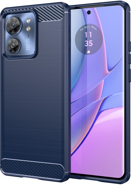 Motorola Edge (2023)/EDGE 40 5g Kılıf Tpu Karbon Fiber Dokulu Kabuk Ince Uyumlu Cep Telefonu Kılıfı-Mavi (Yurt Dışından)