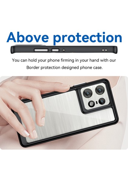 Motorola Edge 50 Pro 5g Kılıf Tpu Çerçeve+Akrilik Arka Hibrit Telefon Kılıfı-Siyah (Yurt Dışından) fırsatları