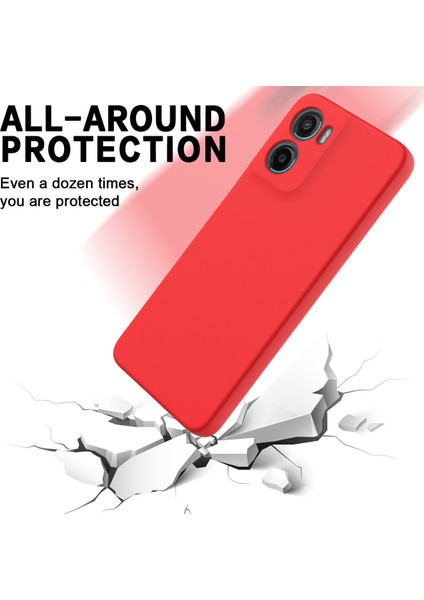 Motorola Moto E15 4g/motorola Moto G05 4g Kılıf Sıvı Silikon Telefon Arka Kapağı El Askısı Ile-Kırmızı (Yurt Dışından) indirimleri