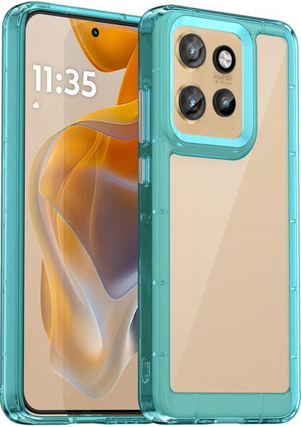 Motorola Edge 50 Neo 5g/moto S50 5g/thinkphone 25 5g Kılıf Tpu+Akrilik Koruyucu Şeffaf Telefon Kılıfı-Şeffaf Mavi (Yurt Dışından)