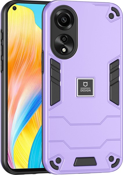 Oppo A78 4g Kılıf Koruyucu Pc+Tpu Çift Katmanlı Hibrit Telefon Kılıfı-Mor (Yurt Dışından)