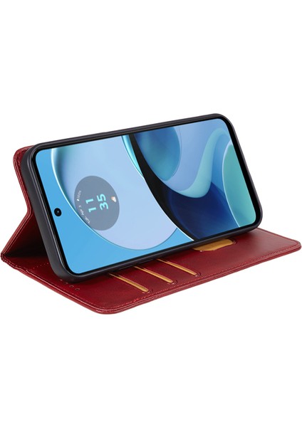 Motorola Moto G14 4g Için Pu Deri Flip Kılıf, Stand Cüzdan Dana Dokusu Manyetik Kapatma Telefon Kılıfı-Kırmızı (Yurt Dışından) indirimleri