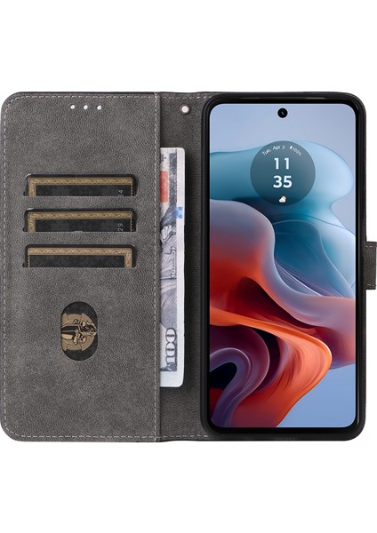 Motorola Moto G45 5G/G34 5g Manyetik Telefon Kılıfı Rfıd Engelleme Deri Kılıf-Yeşil (Yurt Dışından) modelleri