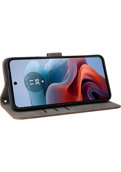 Motorola Moto G45 5G/G34 5g Manyetik Telefon Kılıfı Rfıd Engelleme Deri Kılıf-Kahverengi (Yurt Dışından) fırsatları