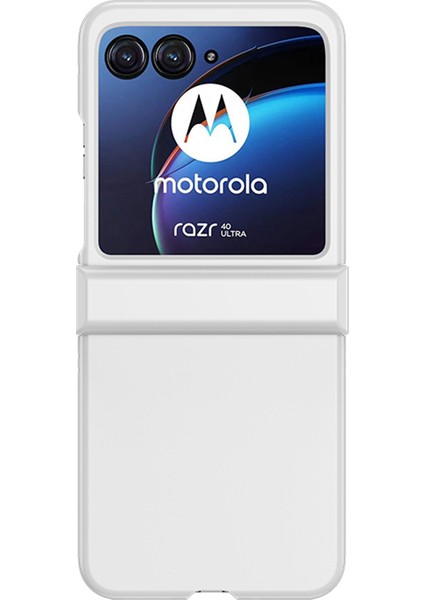 Motorola Razr 40 Ultra 5g Telefon Kılıfı Menteşe Tasarım Pc Kapağı Temperli Cam Arka Ekran Koruyucu-Beyaz (Yurt Dışından) indirimleri