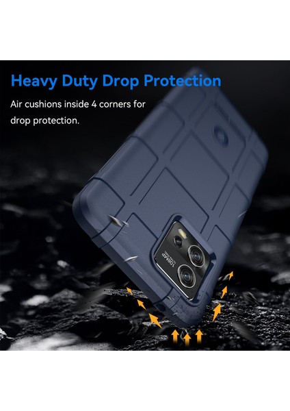 Motorola Moto G72 4g Çizilmez Sağlam Kare Izgara Doku Tpu Kapak Koruyucu Telefon Kılıfı-Mavi (Yurt Dışından) modelleri