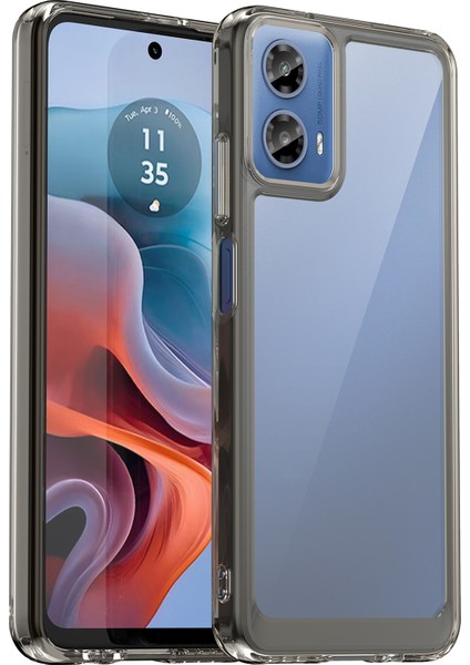 Motorola Moto G45 5G/G34 5g Kılıf Darbeye Dayanıklı Tpu+Akrilik Cep Telefonu Kılıfı-Şeffaf Gri (Yurt Dışından)