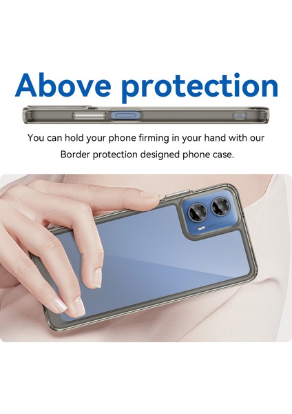 Motorola Moto G45 5G/G34 5g Kılıf Darbeye Dayanıklı Tpu+Akrilik Cep Telefonu Kılıfı-Şeffaf Gri (Yurt Dışından) fırsatları