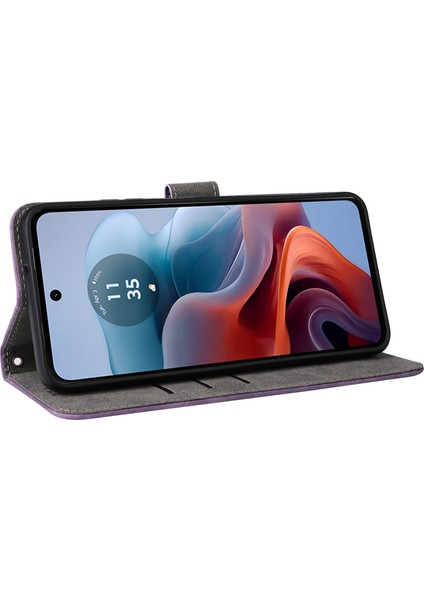 Motorola Moto G45 5G/G34 5g Manyetik Telefon Kılıfı Rfıd Engelleme Deri Kılıf-Mor (Yurt Dışından) fırsatları