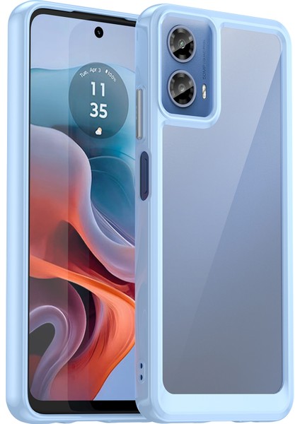 Motorola Moto G45 5G/G34 5g Kılıf Darbeye Dayanıklı Tpu+Akrilik Cep Telefonu Kılıfı-Mavi (Yurt Dışından)