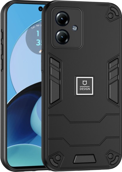 Motorola Moto G14 4g Telefon Kılıfı Tpu+Pc Şok Emici Kapak-Siyah (Yurt Dışından)