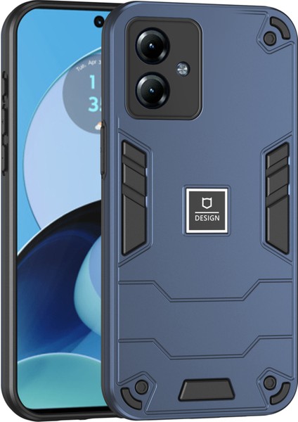 Motorola Moto G14 4g Telefon Kılıfı Tpu+Pc Şok Emici Kapak-Lacivert (Yurt Dışından)