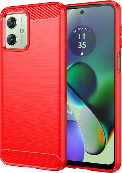 Motorola Moto G54 5g Tpu Kılıf Çizilmez Fırçalanmış Çizgi Telefon Kılıfı-Kırmızı (Yurt Dışından)