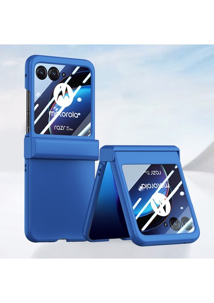 Motorola Razr 40 Ultra 5g Telefon Kılıfı Menteşe Tasarım Pc Kapağı Temperli Cam Arka Ekran Koruyucu-Koyu Mavi (Yurt Dışından) fırsatları