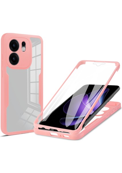 Oppo RENO13 F 5G/RENO13 F 4g Kılıf Akrilik+Tpu Şeffaf Telefon Kılıfı Pet Ekran Filmi-Pembe (Yurt Dışından)