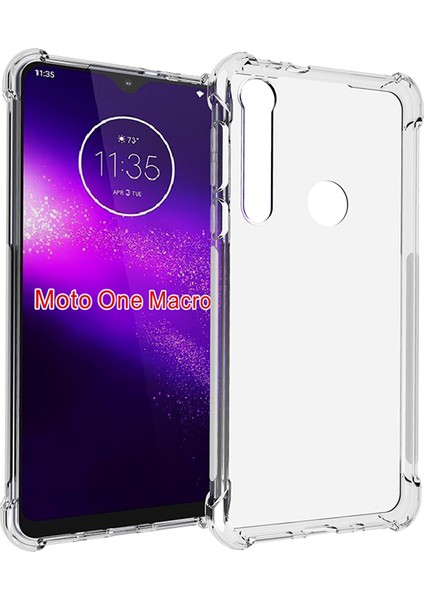 Motorola One Macro Için Şeffaf Darbeye Dayanıklı Kaymaz Tpu Telefon Kılıfı (Yurt Dışından)