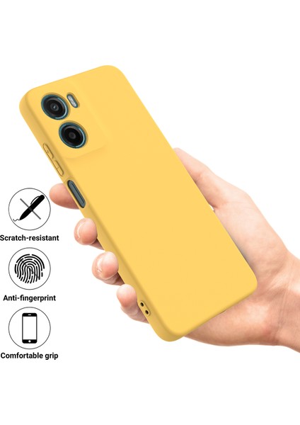 Motorola Moto E15 4g/motorola Moto G05 4g Kılıf Sıvı Silikon Telefon Arka Kapağı El Askısı Ile-Sarı (Yurt Dışından) fiyatları