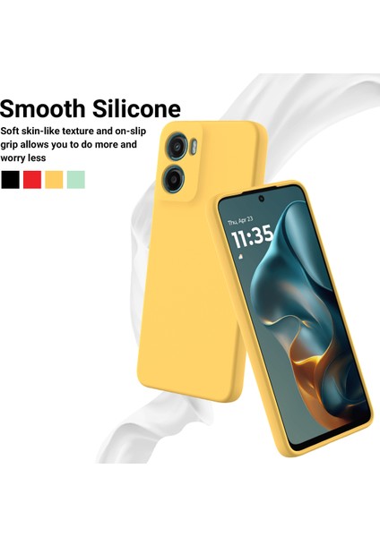 Motorola Moto E15 4g/motorola Moto G05 4g Kılıf Sıvı Silikon Telefon Arka Kapağı El Askısı Ile-Sarı (Yurt Dışından) modelleri
