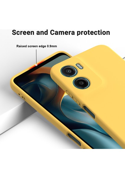 Motorola Moto E15 4g/motorola Moto G05 4g Kılıf Sıvı Silikon Telefon Arka Kapağı El Askısı Ile-Sarı (Yurt Dışından) fırsatları