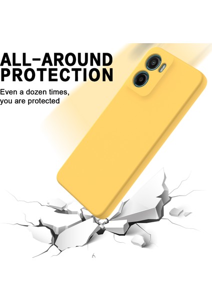 Motorola Moto E15 4g/motorola Moto G05 4g Kılıf Sıvı Silikon Telefon Arka Kapağı El Askısı Ile-Sarı (Yurt Dışından) indirimleri