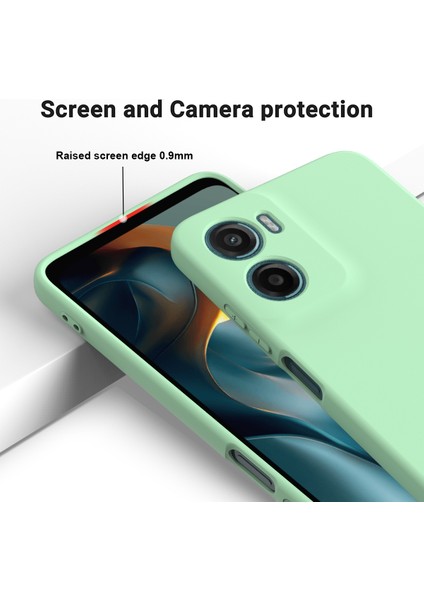 Motorola Moto E15 4g/motorola Moto G05 4g Kılıf Sıvı Silikon Telefon Arka Kapağı El Kayışı Ile-Yeşil (Yurt Dışından) fırsatları