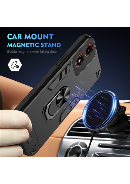Motorola Moto G24 4G/G04 4g Ince Kılıf Kickstand Araç Tutucu Telefon Kılıfı-Siyah (Yurt Dışından) fiyatları