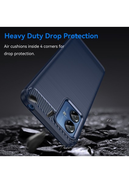 Motorola Moto G14 4g Için Yumuşak Tpu Fırçalanmış Kılıf, Karbon Fiber Dokulu Telefon Kılıfı-Mavi (Yurt Dışından) fırsatları