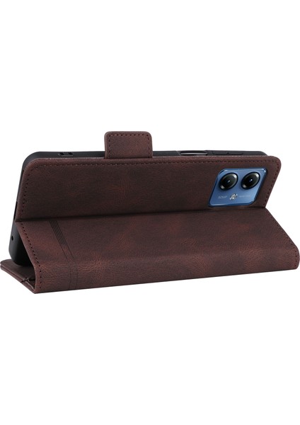 Motorola Moto G14 4g Stand Telefon Kılıfı Çizilmez Pu Deri Donanım Dekor Cüzdan Koruyucu Kılıf-Kahve (Yurt Dışından) fırsatları