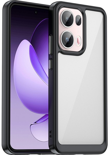 Oppo RENO13 Pro 5g Kılıf Tpu+Akrilik Koruyucu Şeffaf Telefon Kılıfı-Siyah (Yurt Dışından)