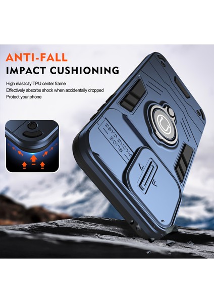 Motorola Moto G05 4g Kılıf Sürgülü Camshield Kickstand Pc+Tpu Telefon Kılıfı-Mavi (Yurt Dışından) indirimleri