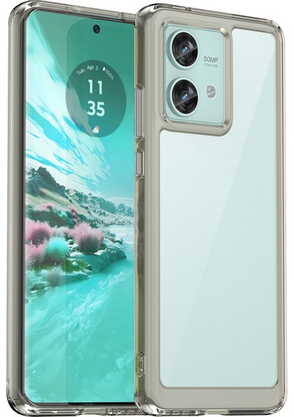 Motorola Edge 40 Neo 5g Kılıf Çizilmez Tpu+Akrilik Cep Telefonu Arka Kapağı-Şeffaf Gri (Yurt Dışından)