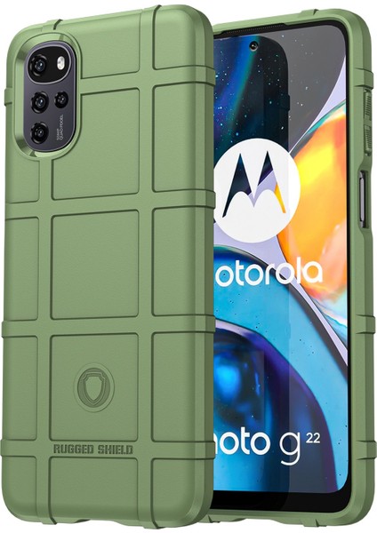 Motorola Moto G22/E32 4G/E32S 4g Için Sağlam Kare Izgara Telefon Kılıfı, Düşmeye Karşı Kalınlaştırılmış Tpu Koruyucu Kılıf-Yeşil (Yurt Dışından)