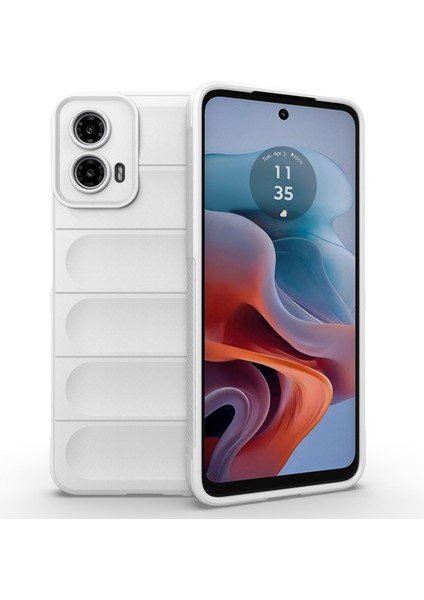 Motorola Moto G45 5G/G34 5g Telefon Kılıfı Tpu Düşme Koruması Sağlam Tasarım Kabuk-Beyaz (Yurt Dışından)