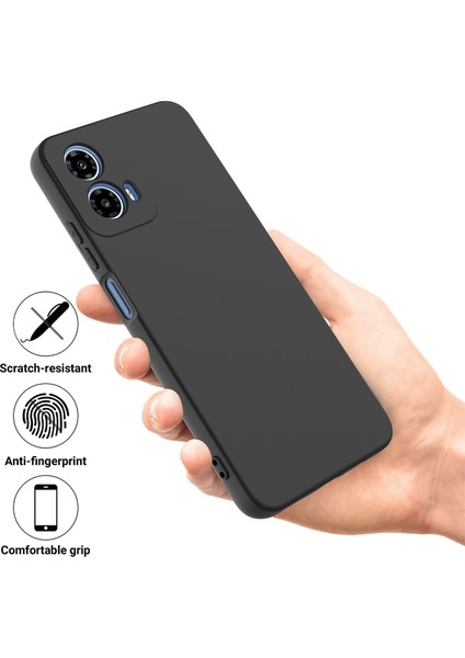 Motorola Moto G45 5g Kılıf Sıvı Silikon Çizilmez Telefon Kılıfı El Kayışı Ile-Siyah (Yurt Dışından) fiyatları